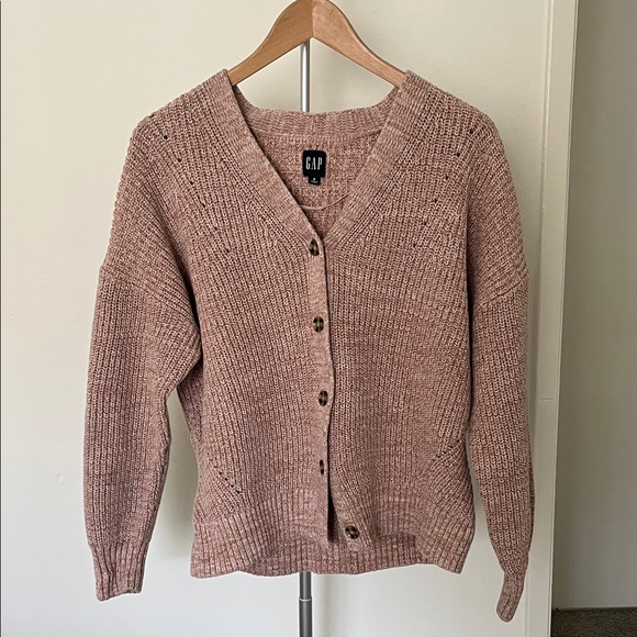 GAP Boyfriend Shaker-Stitch Cotton Cardigan - Picture 1 of 6